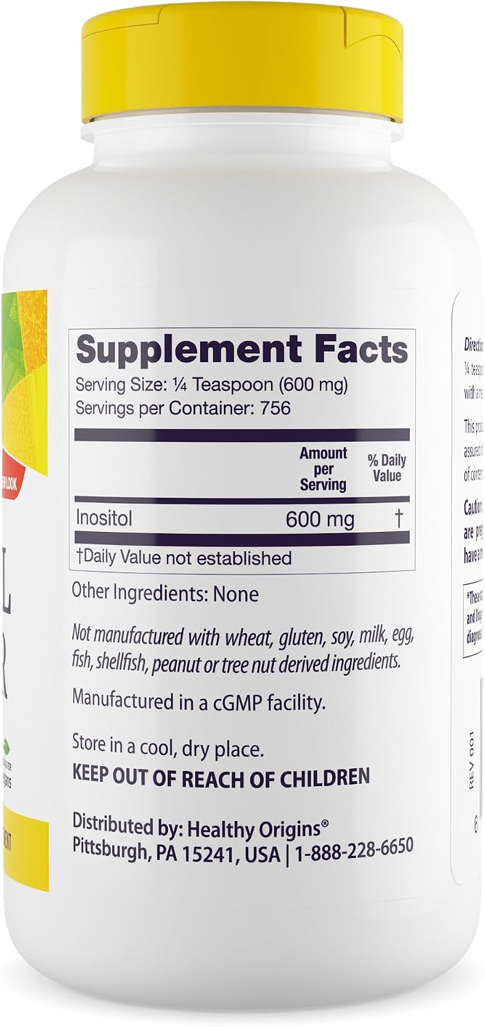Healthy Origins Inositol Powder, 454 g - Vitamin B8 Supplement - görsel 2