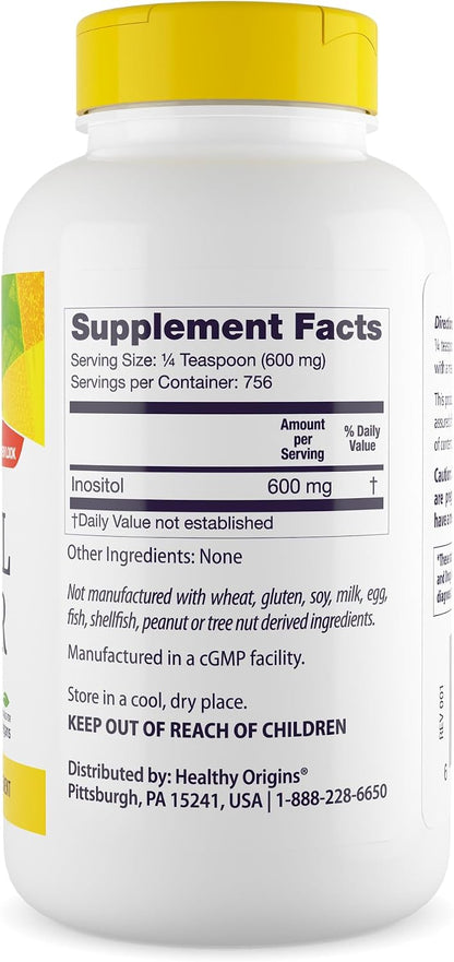 Healthy Origins Inositol Powder, 454 g - Vitamin B8 Supplement