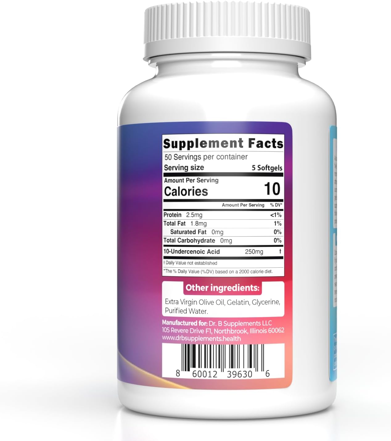 Undecylenic Acid 250 mg Soft-gels, 250 Count - görsel 8