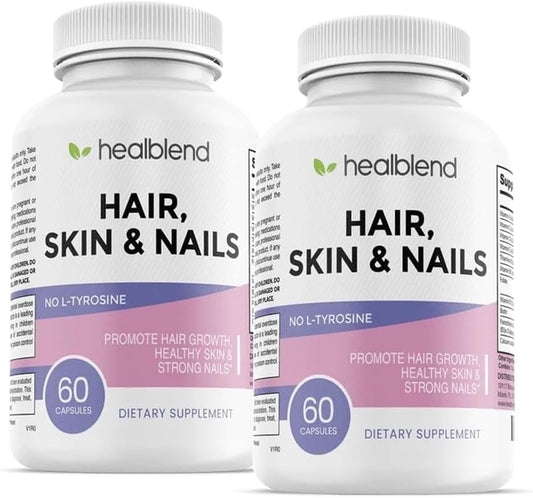 healblend Hair, Skin and Nails Vitamins for – Biotin (5,000 mcg): Supports keratin production, the protein that – Image 1
