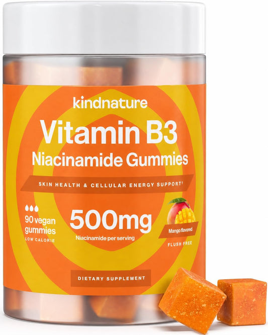 Kindnature Vitamin B3 Niacinamide Gummies – Skin Health: Niacinamide is well-known for supporting the skin – Image 1