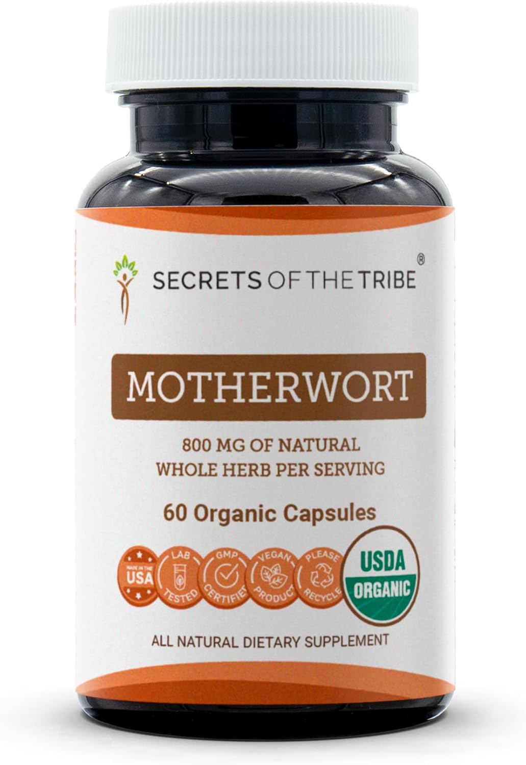 Secrets of the Tribe Motherwort USDA Organic Capsules | Certified Organic Vegetarian Capsules, Herbal Dietary Supplement | Leonurus Cardiaca Dried Herb (120 Count) - görsel 7