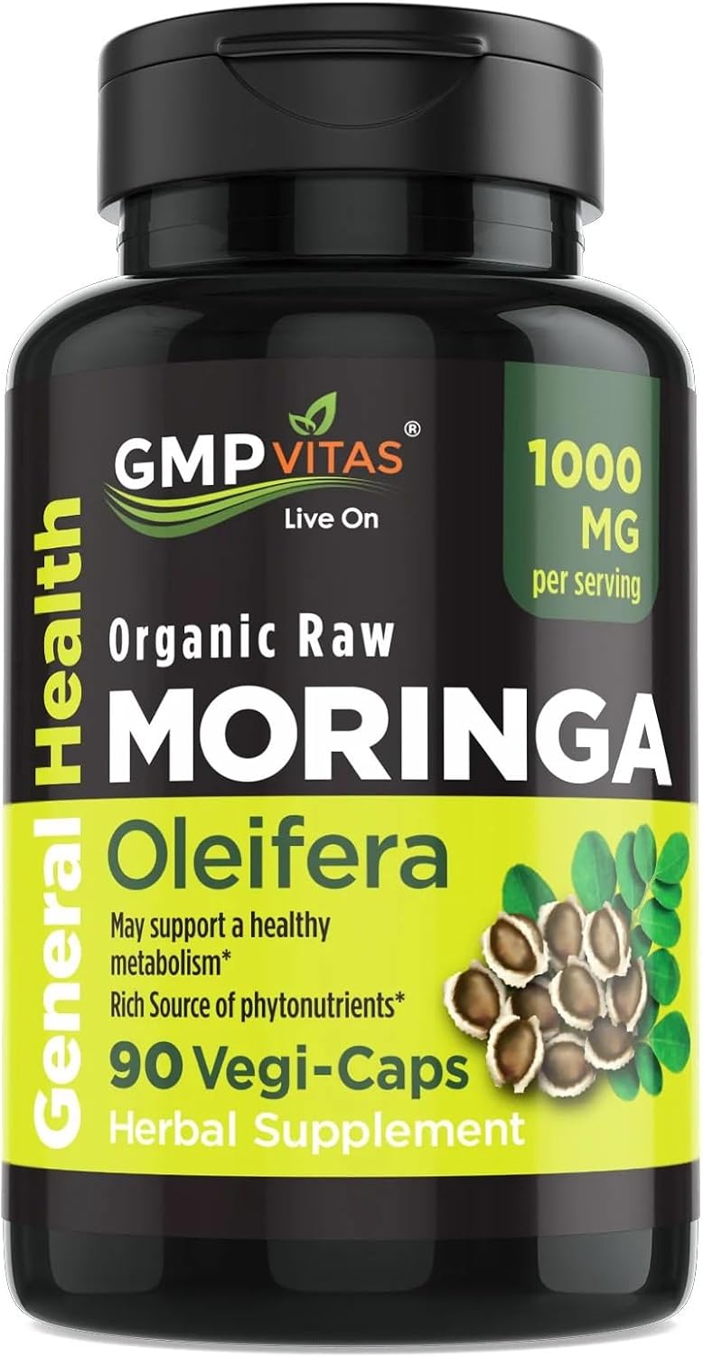 Organic Moringa Capsules 1000mg - Pure Moringa Leaf Supplement for Energy, Immune and Skin Support - görsel 1