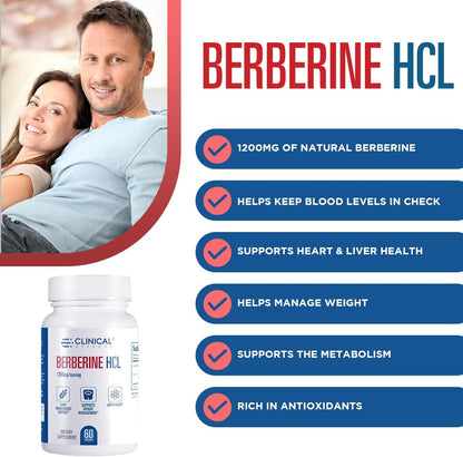 Clinical Effects Berberine HCL 1200mg - 3 Pack - Vegan Supplement