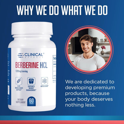 Clinical Effects Berberine HCL 1200mg - 3 Pack - Vegan Supplement