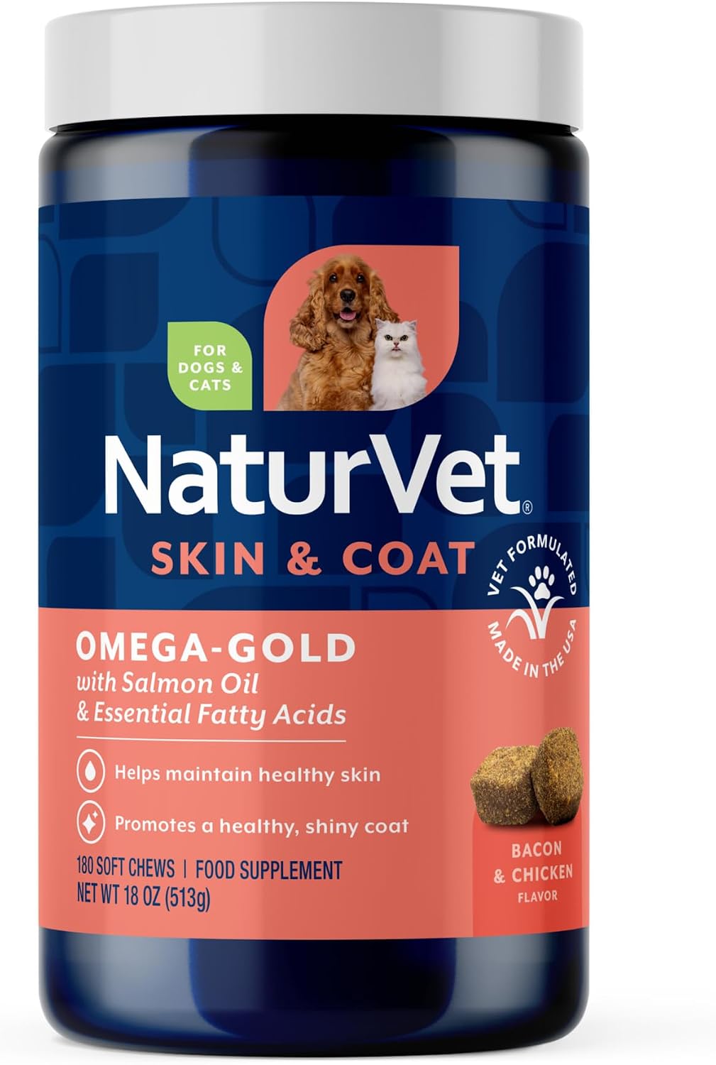NaturVet – Salmon Oil Skin & Coat Plus Omegas | Supports Healthy Skin & Glossy Coat | Natural Source of Omega-3 & 6 Fatty Acids | for Dogs & Cats (500 mL Oil) - görsel 9