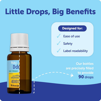 Baby Ddrops D Drops - Liquid Vitamin D for Bub (400 IU, 90 Drops)