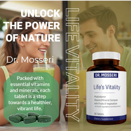 Life's Vitality Vegan Multivitamin – Non-GM with 42 Fruits & Vegetables and Vitamin D, 90 Tablets
