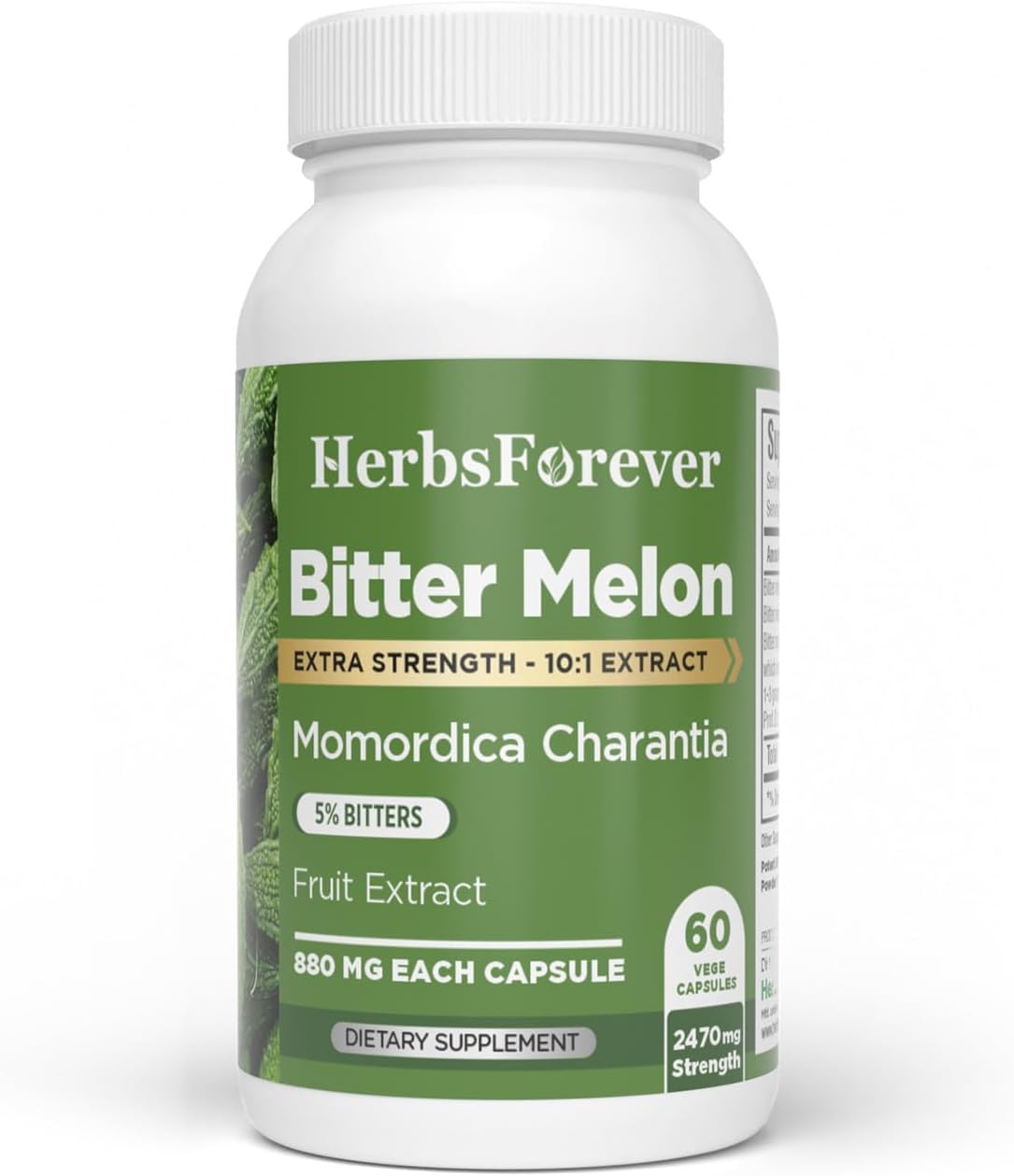 HerbsForever Bitter Melon Extra Strength (10:1) Extract – 880mg, 60 Veg Capsules - görsel 1