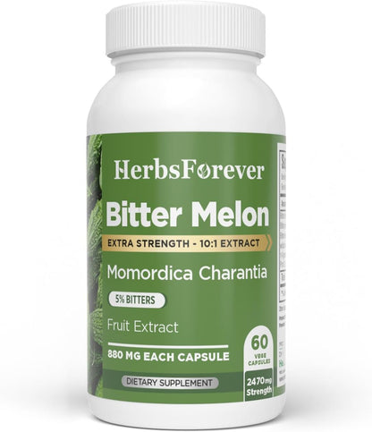 HerbsForever Bitter Melon Extra Strength (10:1) Extract – 880mg, 60 Veg Capsules