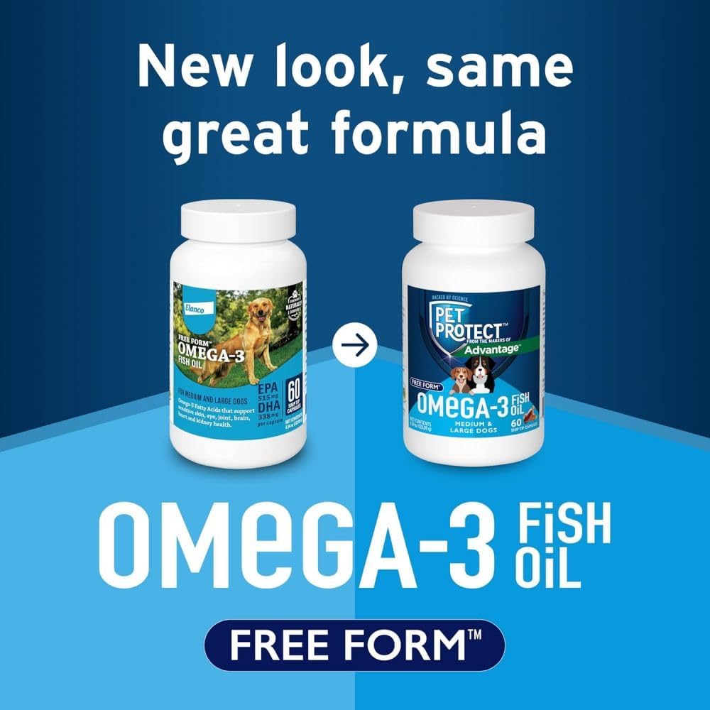 Free Form Snip Tips Omega-3 Fish Oil Liquid Supplement for Medium & Large Dogs, 60 Count - görsel 2