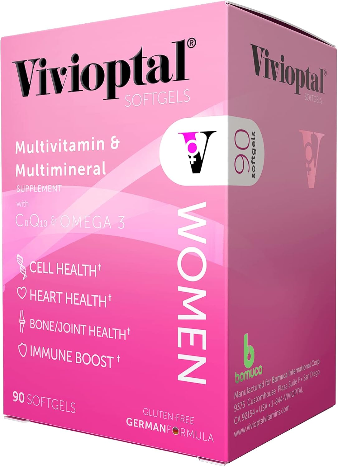 Vivioptal Women Multivitamin with CoQ10 & Omega-3, 90 Capsules, German Formula - görsel 1