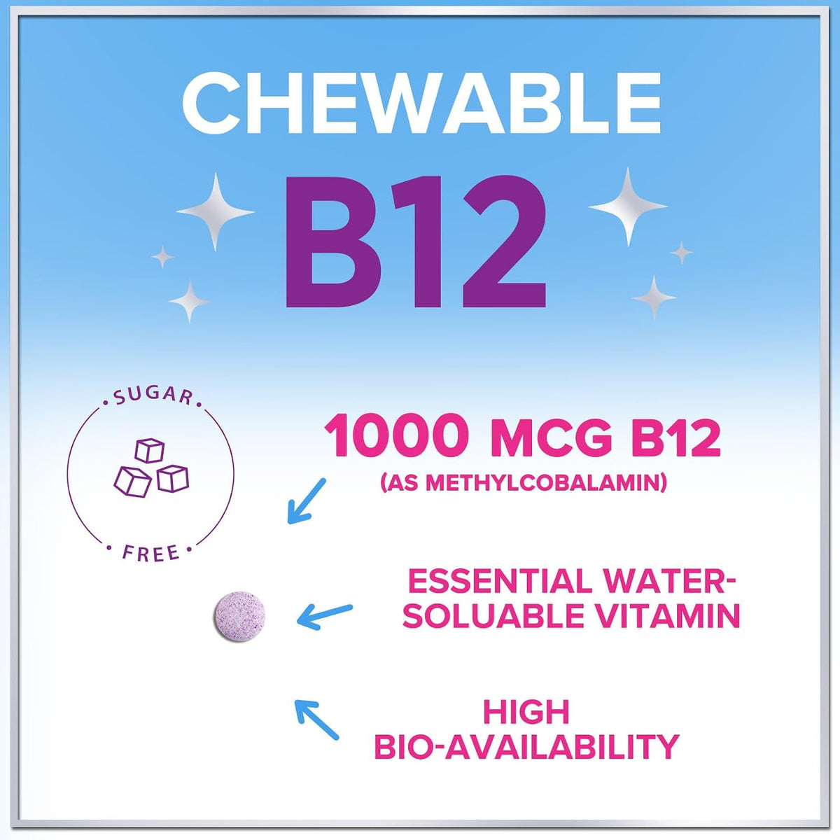 Vitamin B12 1000 mcg Chewable Tablets - – Supports Red Blood Cell Formation: Essential for producing healthy red – Image 3