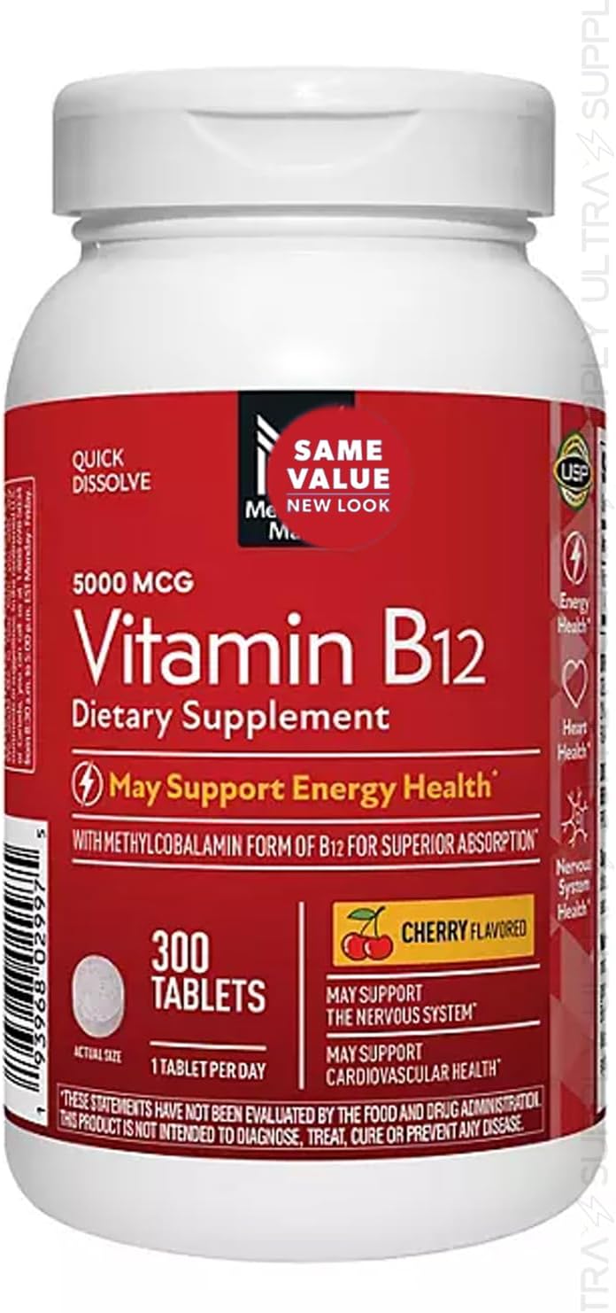 Members Mark Vitamin B12 (300 Tablets) Quick – High-potency 5000mcg methylcobalamin per tablet – Image 1