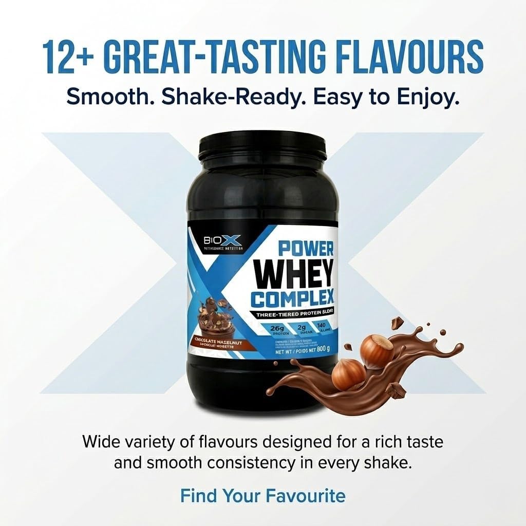 BioX Power Whey Complex | High Protein 100% Pure Whey Protein Powder | 26g Protein | 52 Servings, 1.8kg (Chocolate) - görsel 8