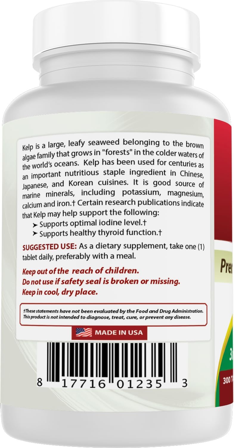 Best Naturals Kelp Supplement 150 mcg, 300 Tablets - görsel 7