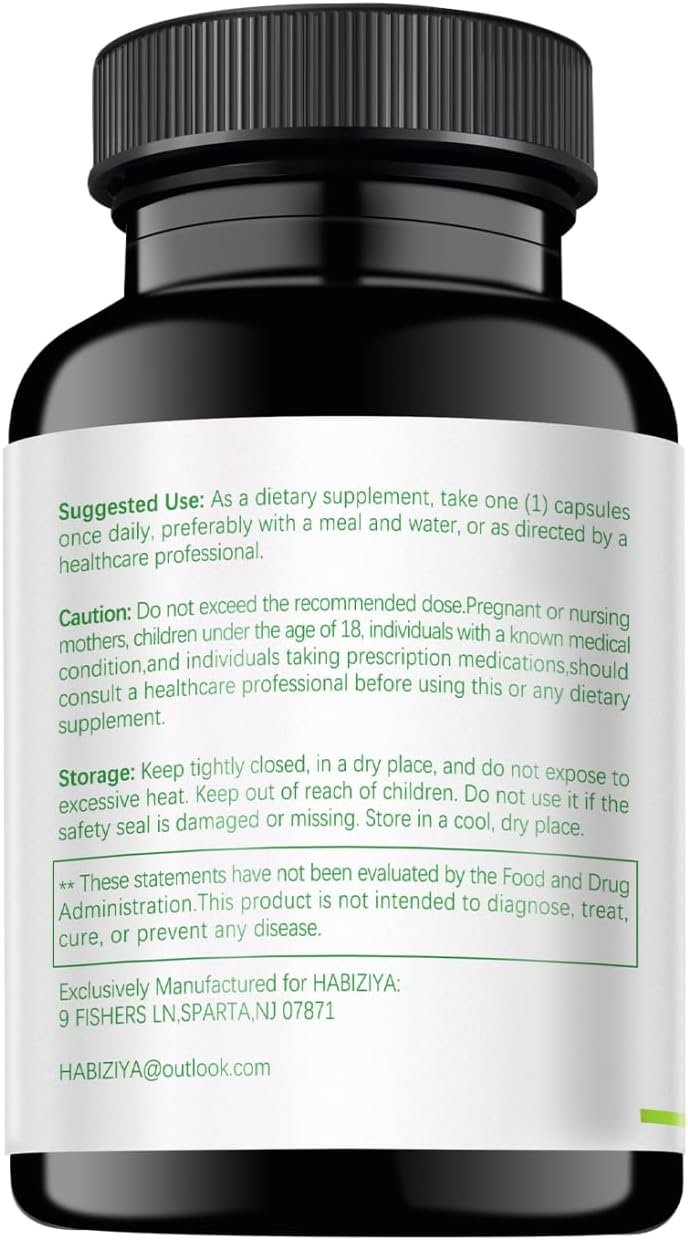 HABIZIYA Cortisol Support Supplement – 15-in-1 Hormone Balance with Magnesium Glycinate, Ashwagandha, L-Theanine – 60 Capsules - görsel 8