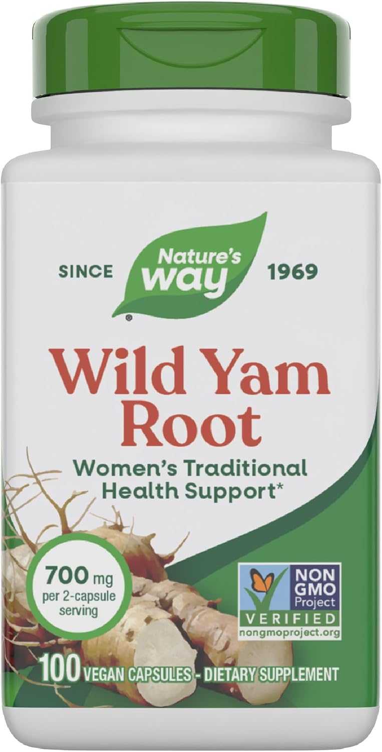 Nature's Way Wild Yam Root Capsules, Women's Traditional Support, 700 mg, 180 Vegan Capsules - görsel 8
