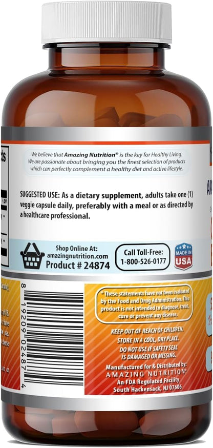 Amazing Formulas Quercetin Berberine – 250 mg Berberine & 250 mg Quercetin, 180 Vegie Capsules (2 Pack)