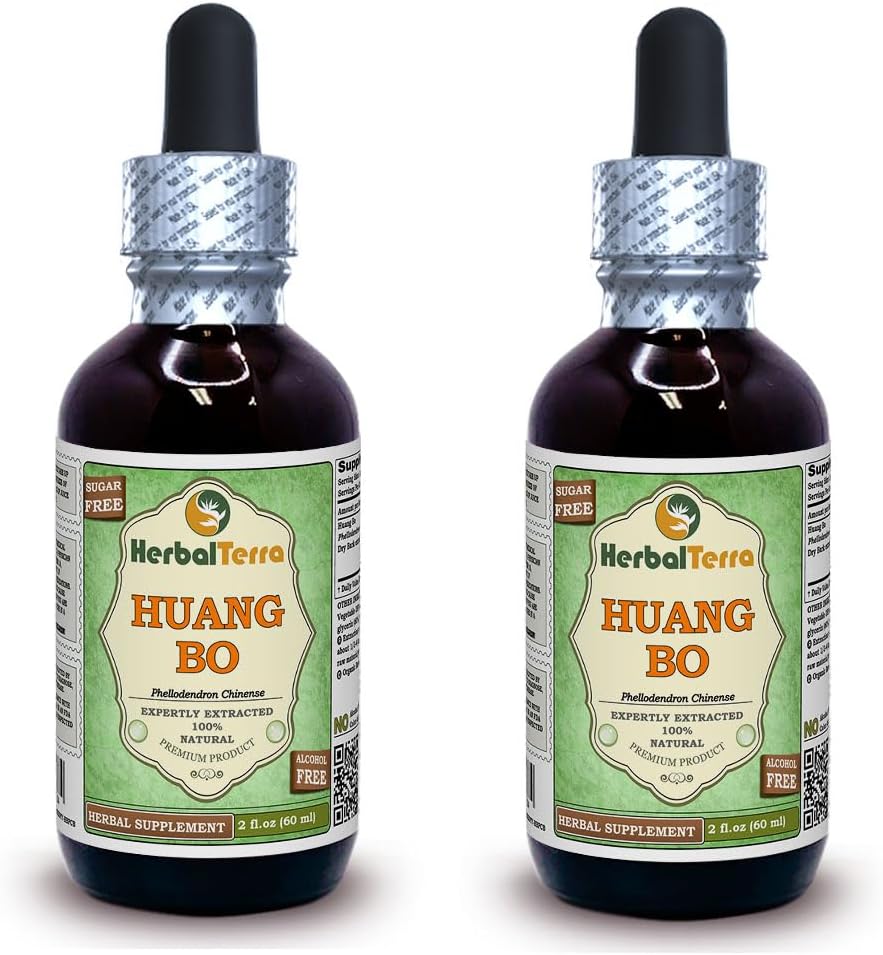 HerbalTerra Huang Bo (Phellodendron Chinense) Glycerite - Alcohol-Free Liquid Extract, 5x60 mL - görsel 4