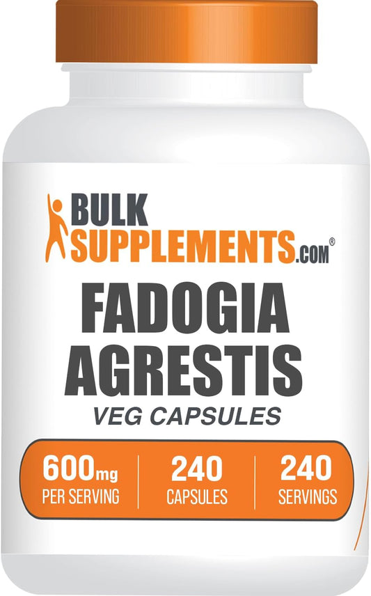 BulkSupplements.com Fadogia Agrestis 600mg Capsules – Energy Boost, Vegan, 240 Veg Capsules – Image 1