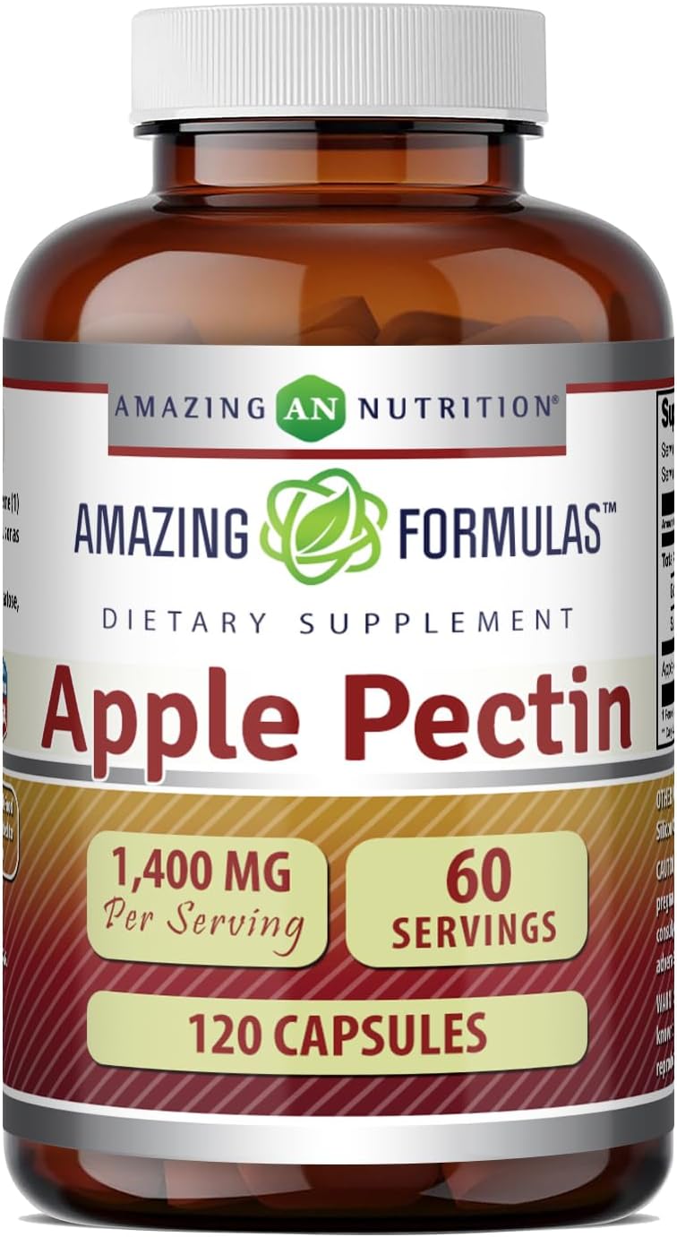 Amazing Formulations Apple Pectin 1400 mg Supplement, 120 Capsules - görsel 1