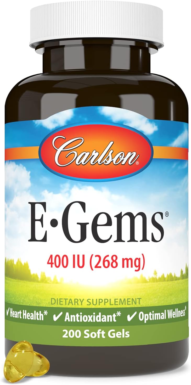 Carlson E-Gems Elite 400 IU Vitamin E with Tocopherols & Tocotrienols, 240 Softgels - görsel 10