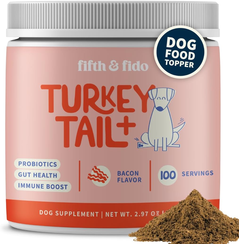 Fifth & Fido Turkey Tail Mushroom for Dogs – Immune Support & Lump Support with Probiotics – Dog Food Topper, 30 Servings - görsel 10