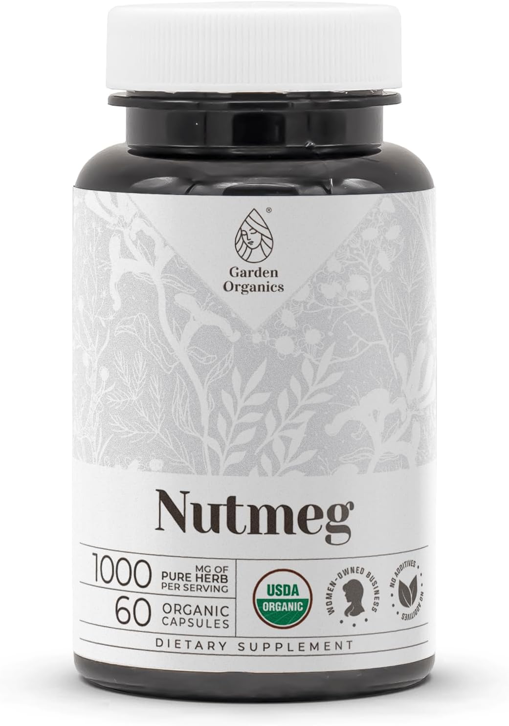 Garden Organics Organic Nutmeg Capsules (60 Capsules) – USDA Certified High-Potency Supplement - görsel 1
