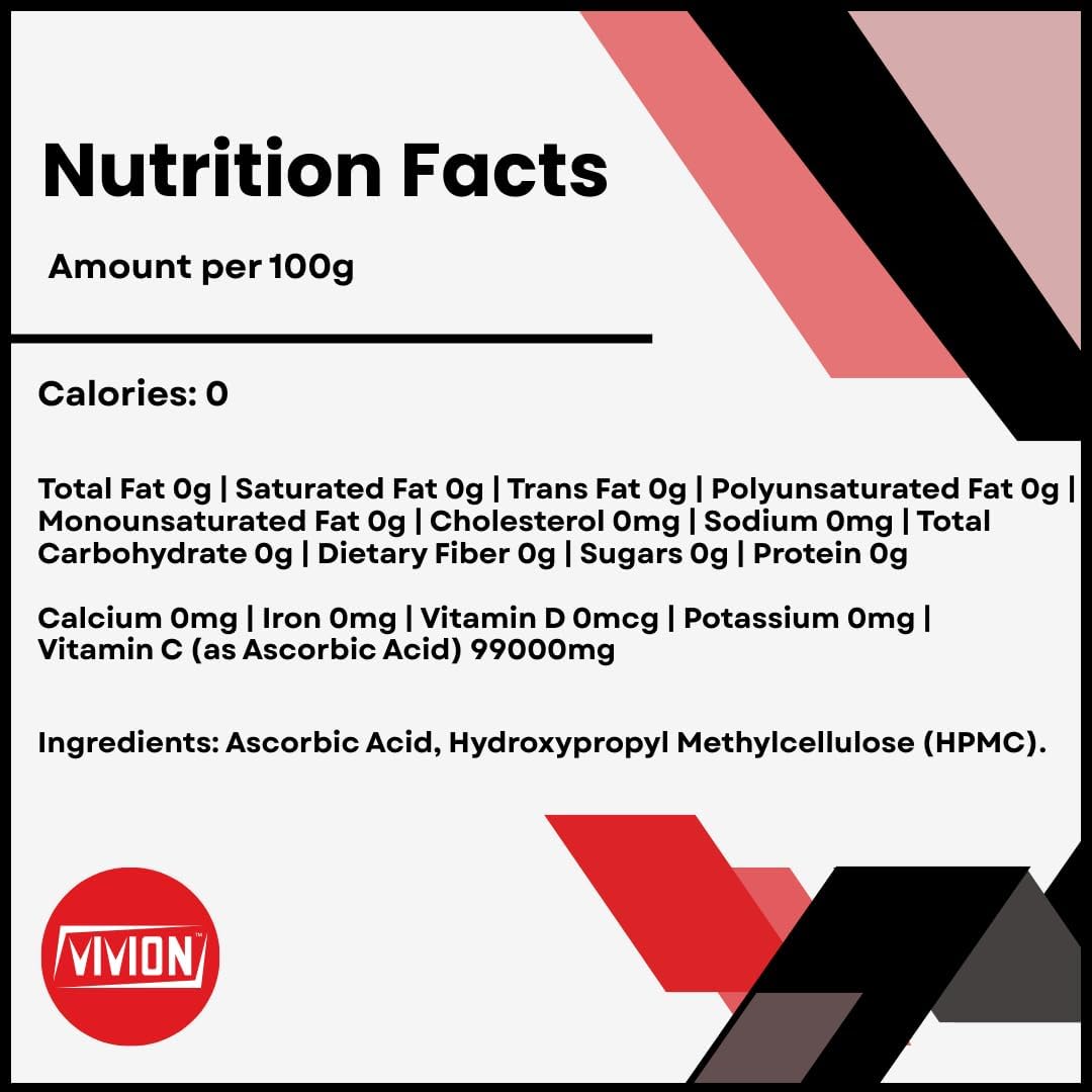 Vitamin C DC Powder - 1 kg - Ascorbic Acid & HPMC Blend - Tablet Binder Direct Compression Excipient - Pure Antioxidant - USP/FCC/BP/PH-EUR - görsel 6
