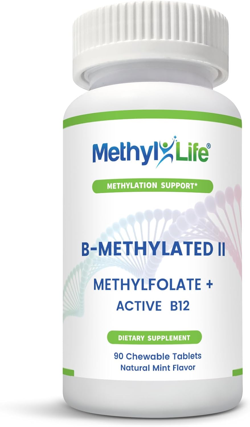 Methyl-Life® B-Methylated Chewable – 3 mg L-Methylfolate + Methyl B12 Sublingual Tablets (Methylcobalamin) | Active Folate & Vitamin B12 | Vegan, Non-GM, Gluten free - görsel 4