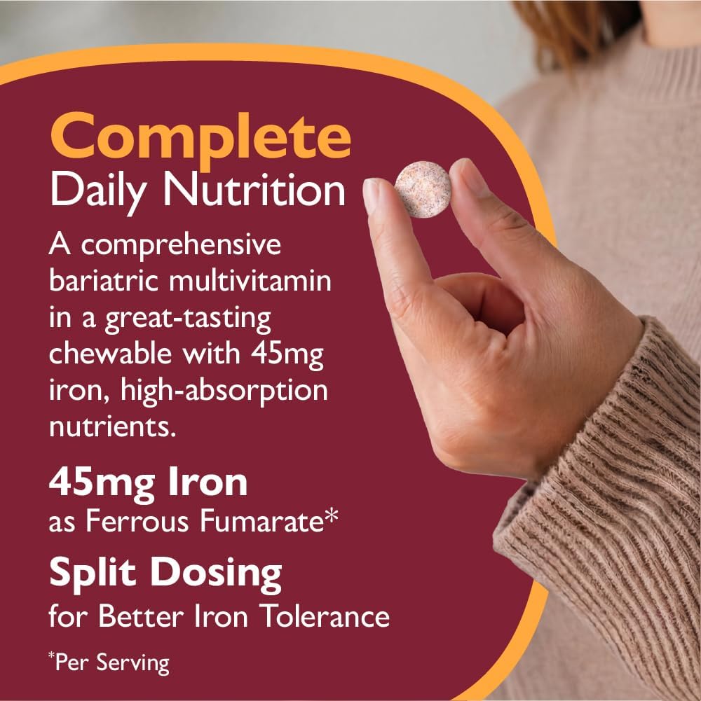 Celebrate Vitamins Multi-Complete Chewables – Bariatric Multivitamin with 45mg Iron – Berry (180 Tablets) - görsel 8