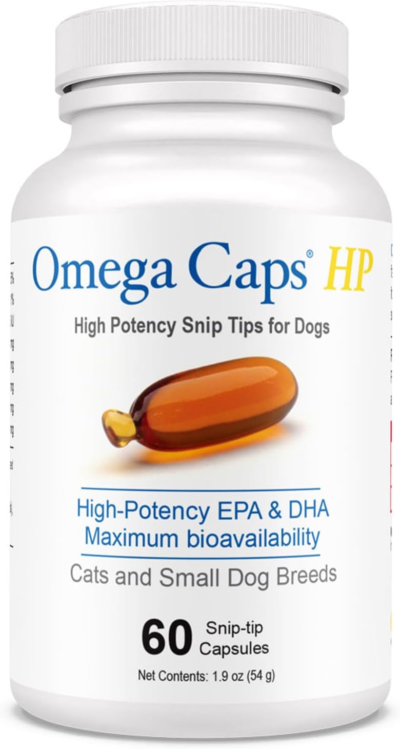 Omega-Caps HP Snip Tips for Cats & Smaller Dogs - Omega-3 Fish Oil Supplement with EPA, DHA, Vitamins, Minerals and Antioxidants - Supports Immune, Joint, Heart and Brain Health - 60 Softgels - görsel 1