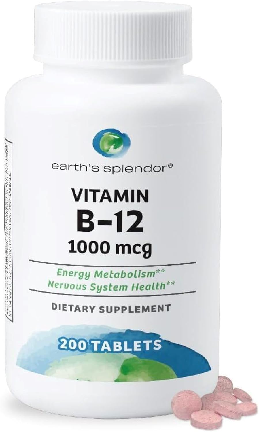 Earth's Splendor Energy + Muscle Support: Vitamin B12 (1000 mcg) and Magnesium (500 mg) Supplement – Image 10