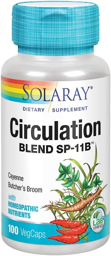 SOLARAY Circulation Blend SP-11B Capsules – Herbal Circulation Support for Men and Women, Vegan, 100 Count – Image 1