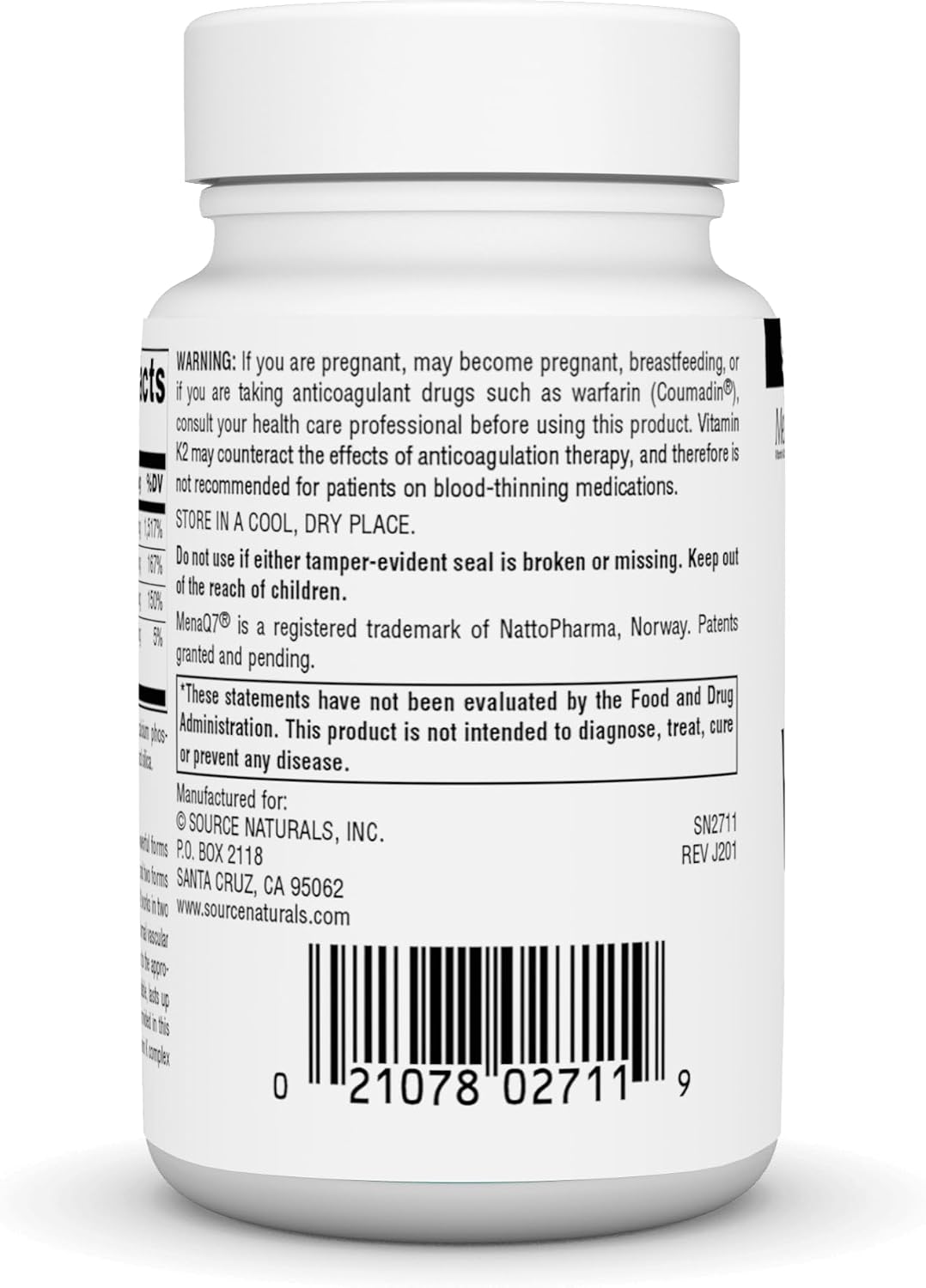 Source Naturals Vitamin K2 Advantage, for Bone and Heart Health*, 2200 mcg - 120 Tablets - görsel 3