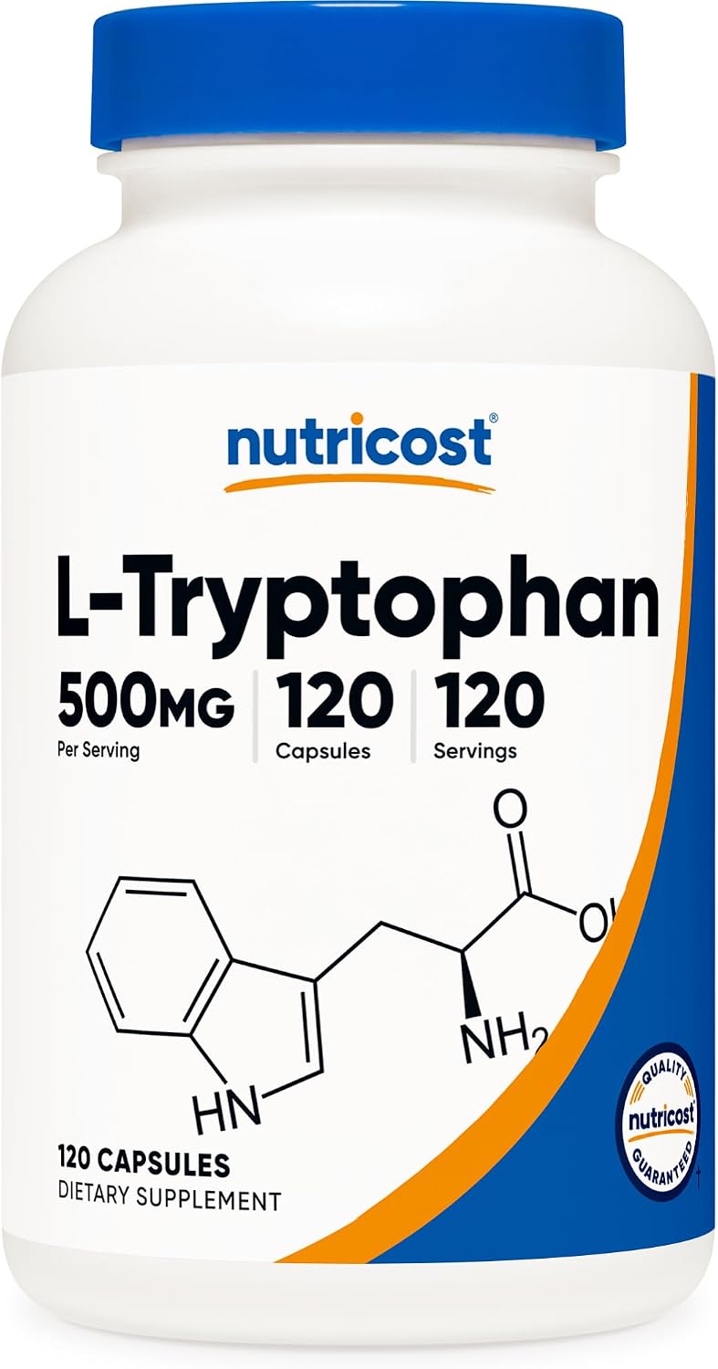 Nutricost L-Tryptophan 500mg, 240 Capsules (2 Bottles of 120) - görsel 7
