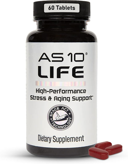 Nugevity AS 10 Life – Stress, Immune Support and Anti-Ageing Supplement - Multivitamin and Antioxidants Tablet, Resveratrol, Alpha Lipoic Acid, Lutein and Zeaxanthin, Co-Developed by NASA, 60 ct