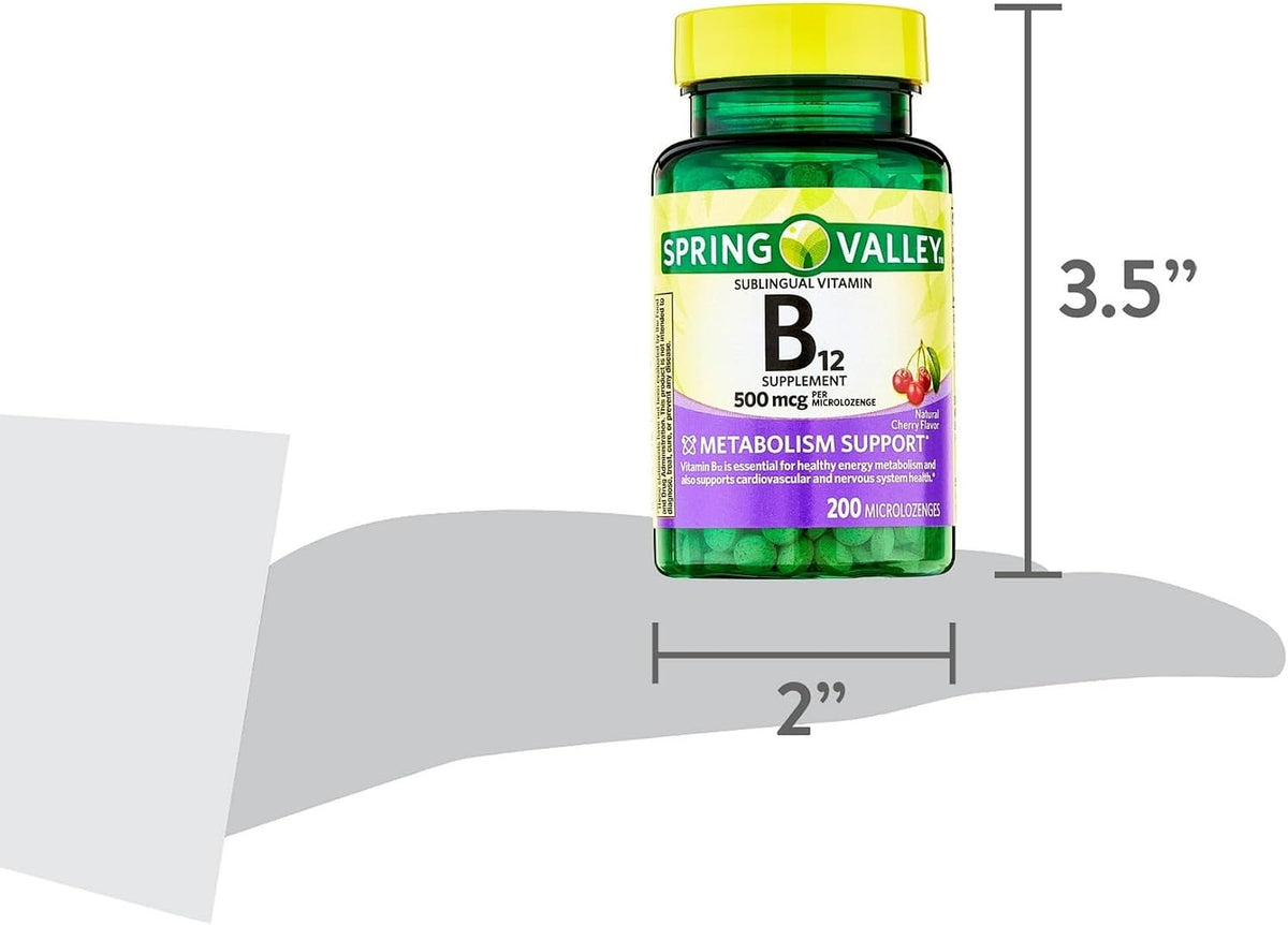 Spring Valley Sublingual B12 500 mcg – Supports cell formation and healthy circulation – Image 8