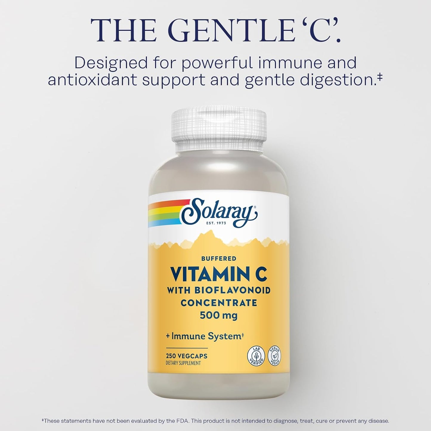SOLARAY Buffered Vitamin C 500mg - with Bioflavonoids, Rose Hips & Acerola Cherry - Immune Support, Vegan - görsel 3