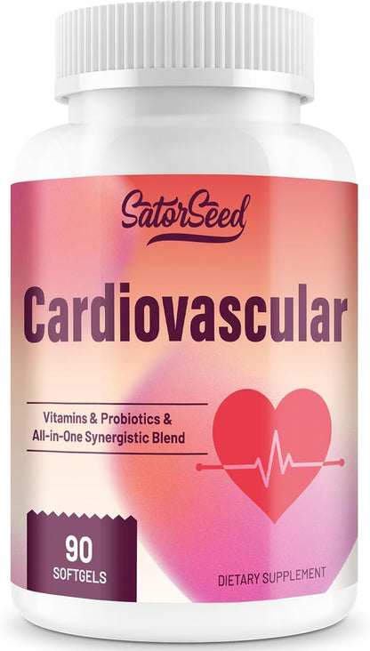 Cardiovascular Supplement 3000mg – Vitamins, Probiotics, Omega-3, and CoQ10 All-in-One Synergistic Blend for Adults – 90 – Image 1