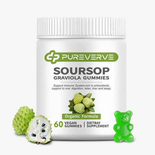 Pureverve Soursop Graviola Gummies - Max – Cell Support & Regeneration: Antioxidants from soursop and sea moss – Image 1