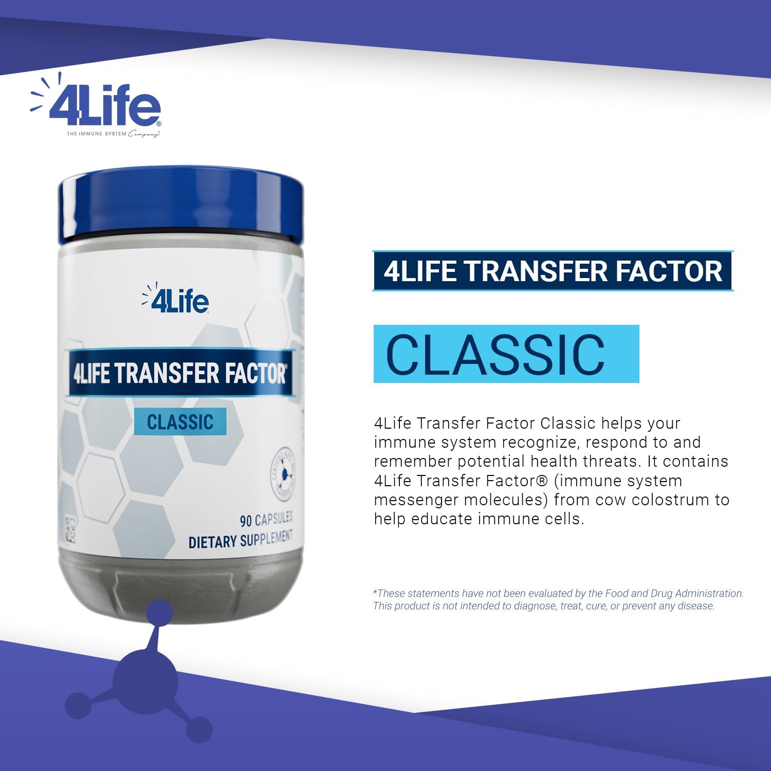 4Life Transfer Factor Classic Immune Support with Colostrum, 90 Veggie Capsules - görsel 3