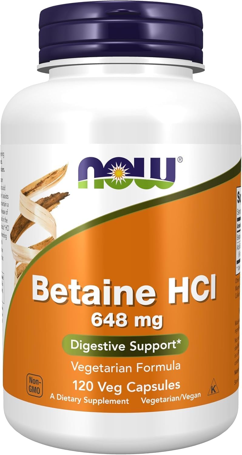 NOW Foods Betaine HCl, 120 Capsules - görsel 1