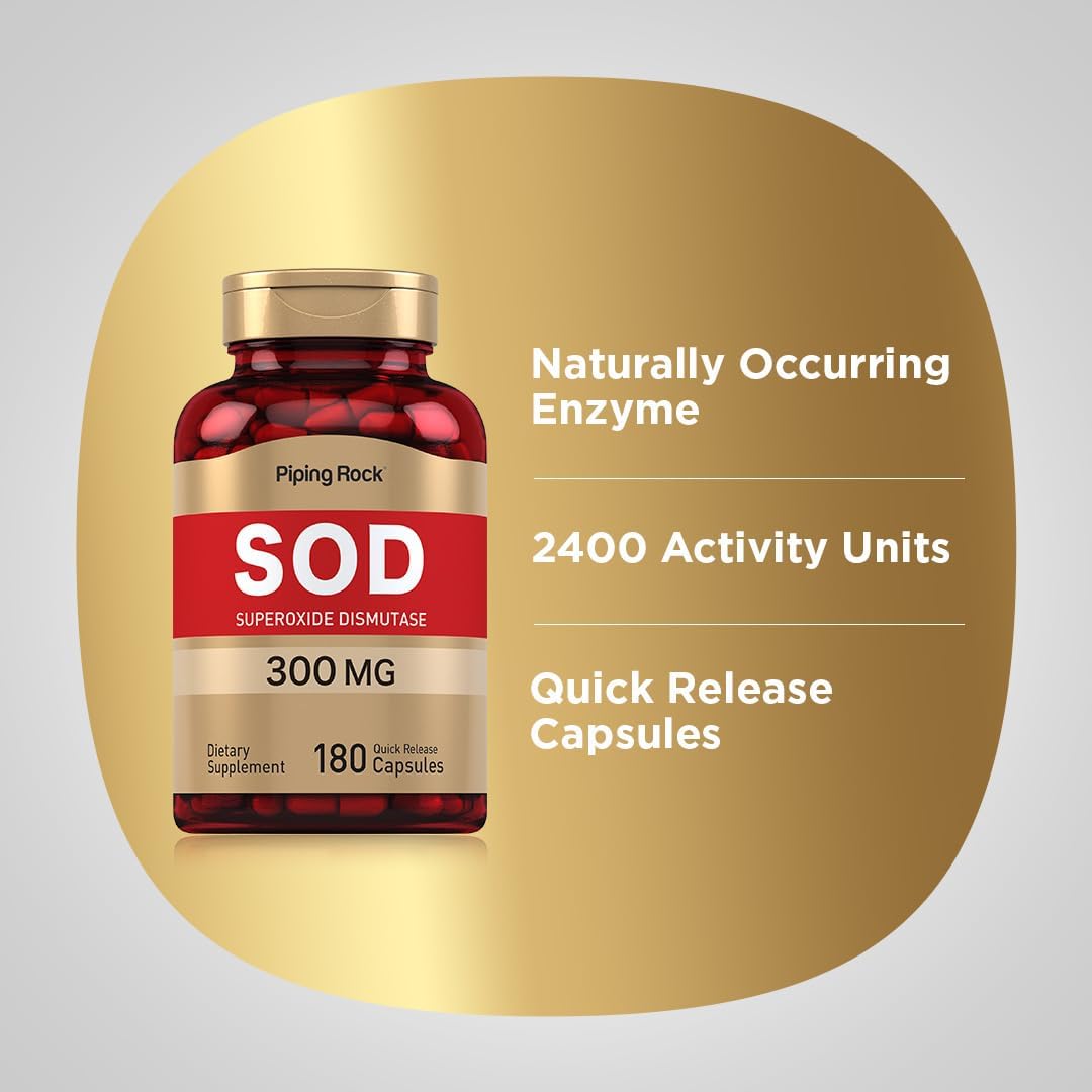 Piping Rock Superoxide Dismutase 300 mg | 180 Capsules - görsel 4