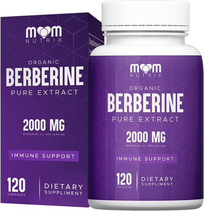 THE MONK Organic Berberine Extract 2000mg - Vegan, Non-GM Immune Support Supplement - 120 Capsules