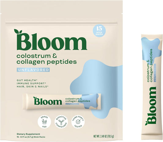 Bloom Nutrition Bovine Colostrum Powder – Gut Health: The growth factors in colostrum help maintain the lining of – Image 1