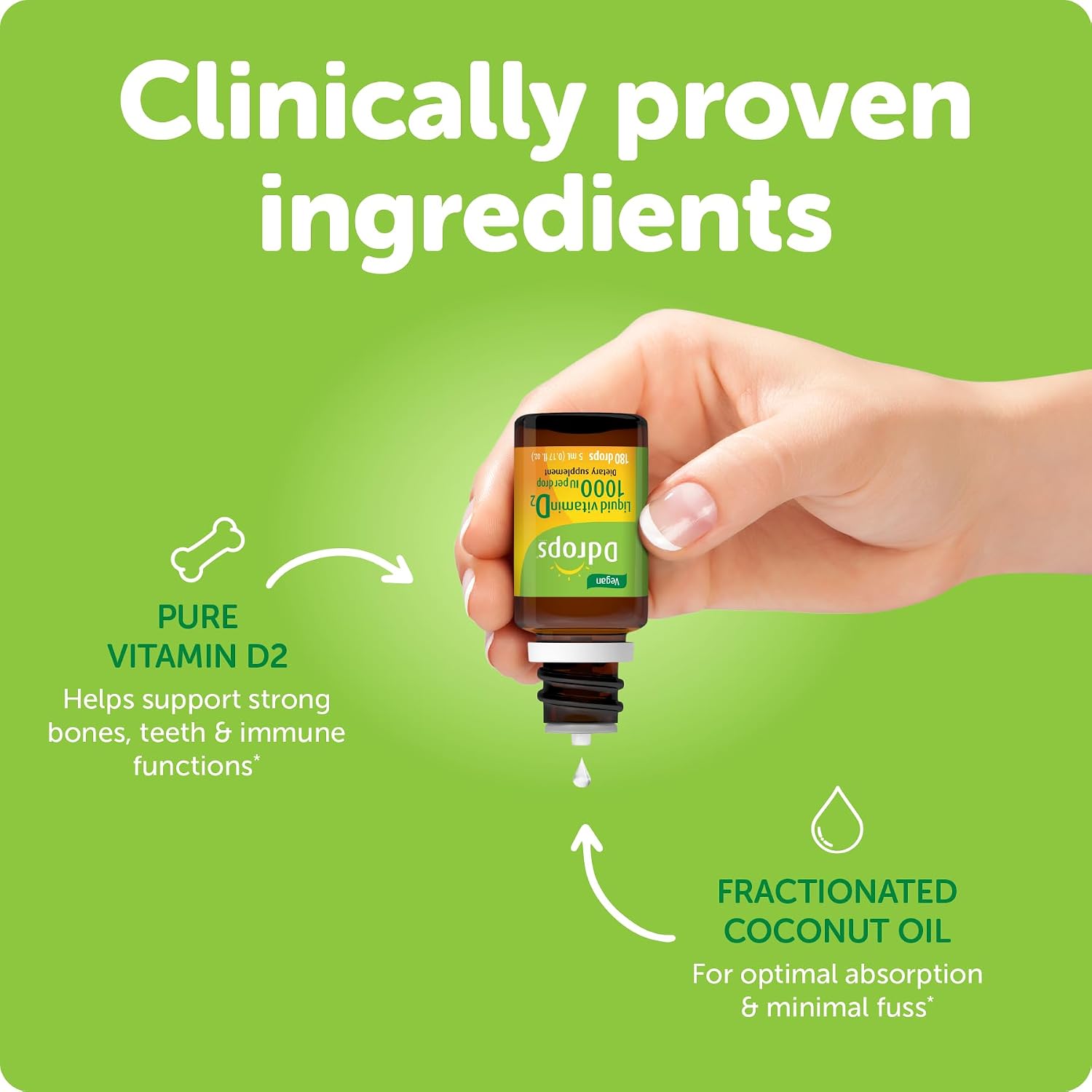 Ddrops Vegan Vitamin D2 1000 IU Liquid Drops, 180 Drops - görsel 5