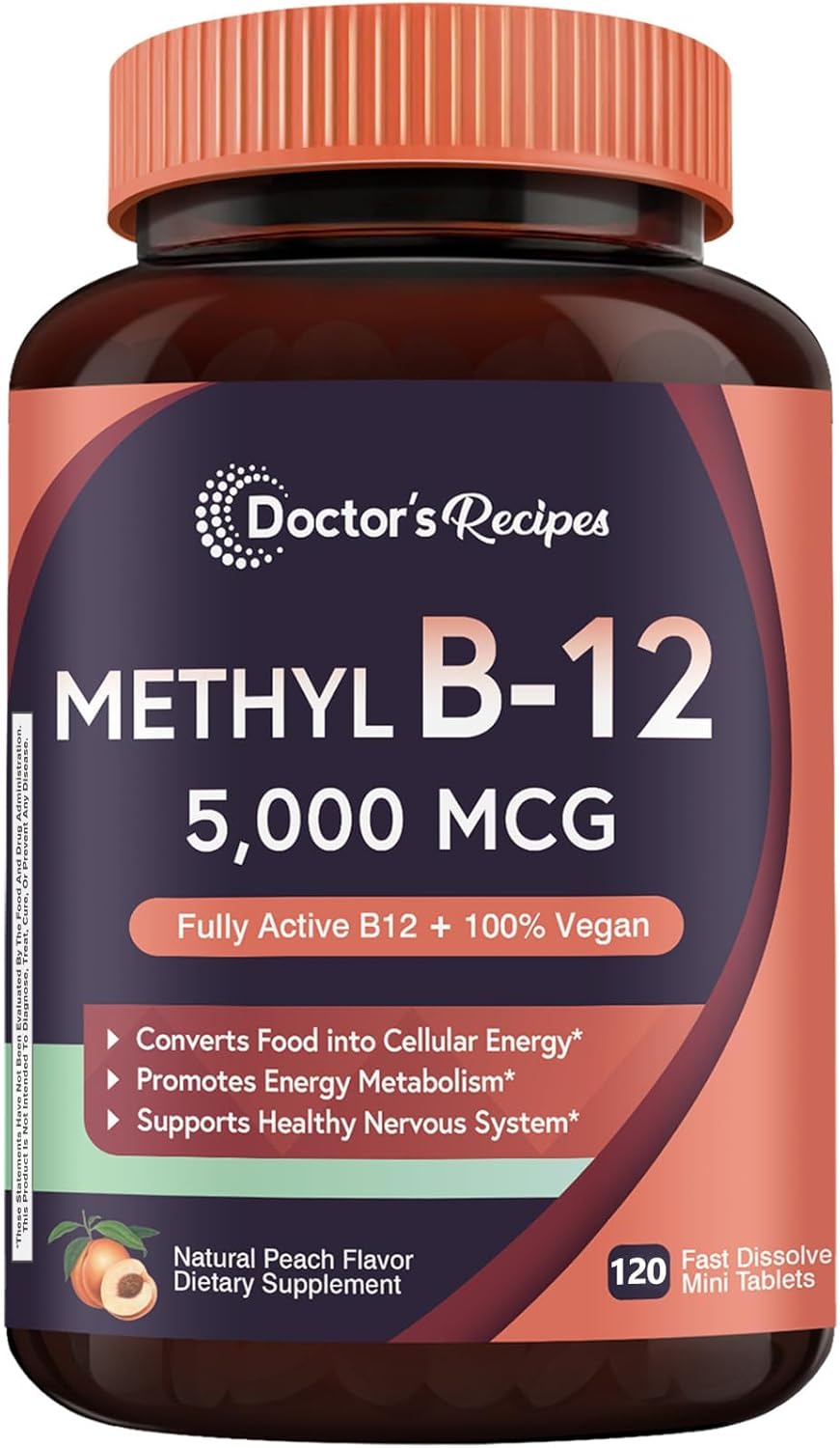 Doctor's Recipes Vitamin B12 Sublingual – – 5,000 mcg of methylcobalamin per tablet – Image 1