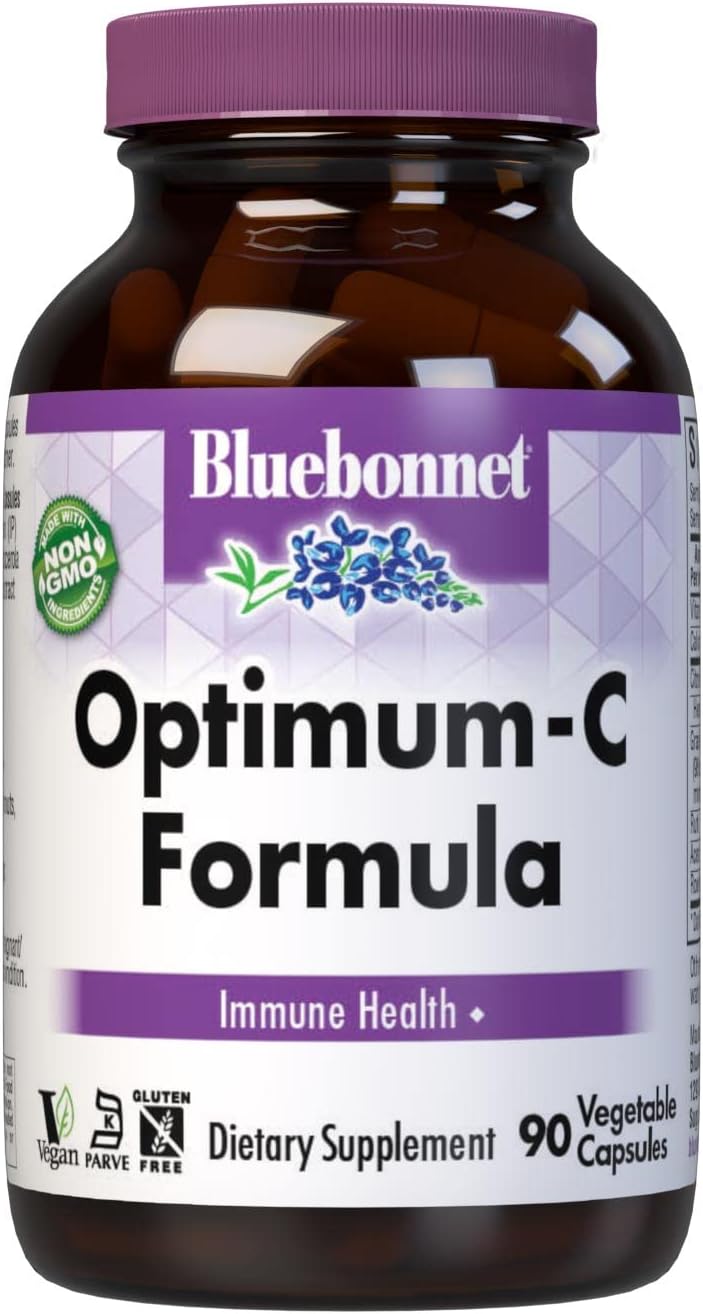 BlueBonnet Optimum C Formula – 1000 mg Vitamin C with Citrus Bioflavonoids, Grape Seed Extract, and Acerola – 90 Vegetable Capsules - görsel 1